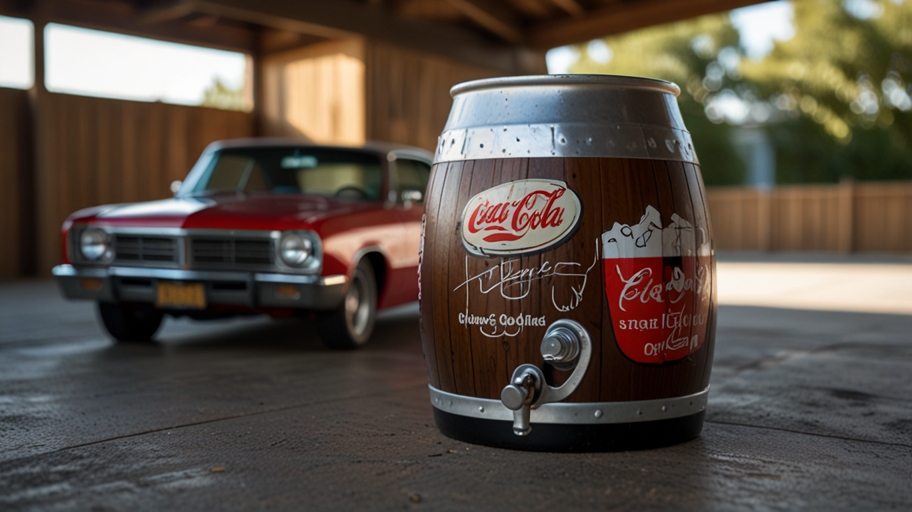 Cola Light Keg with Signed Car